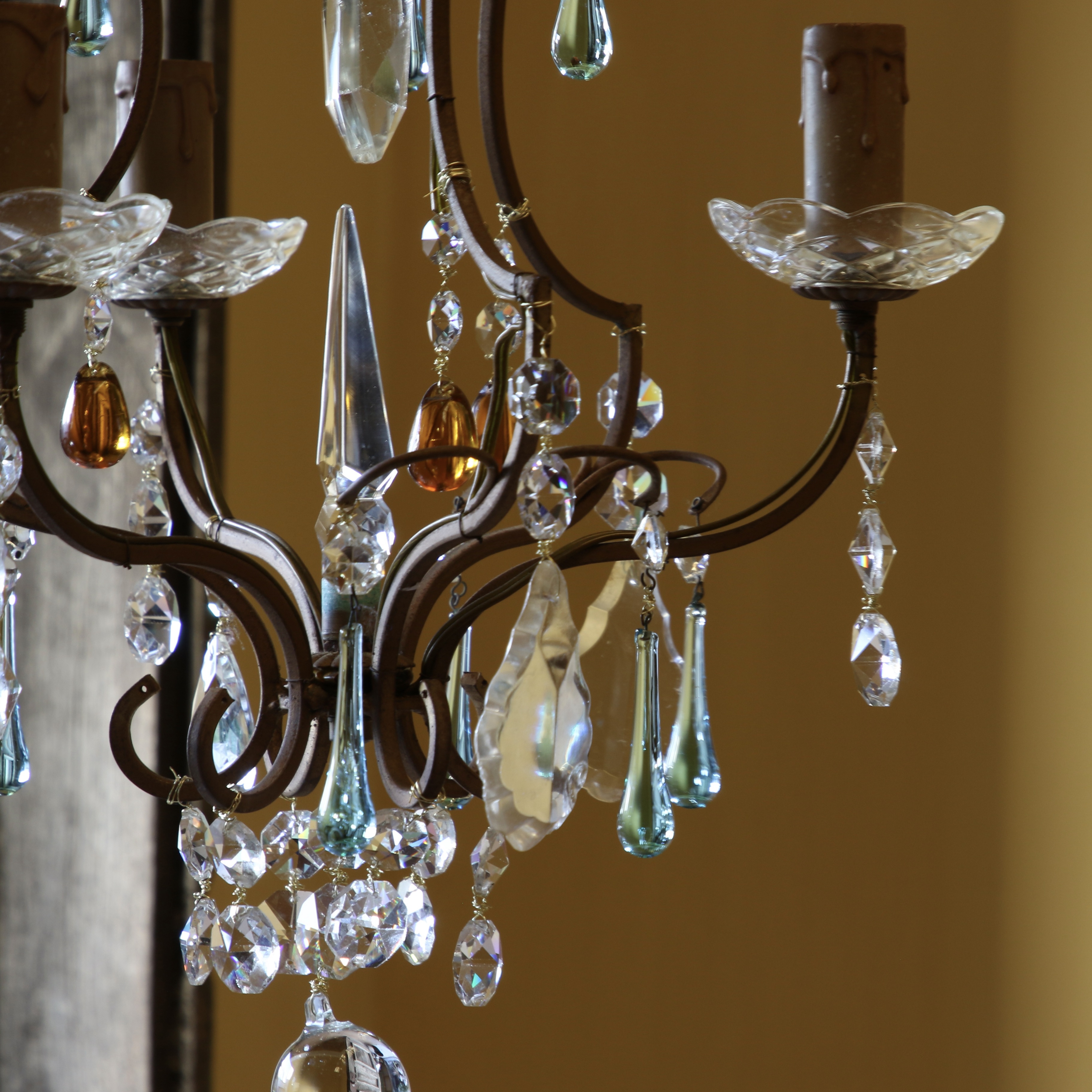 Blue and Amber Chandelier